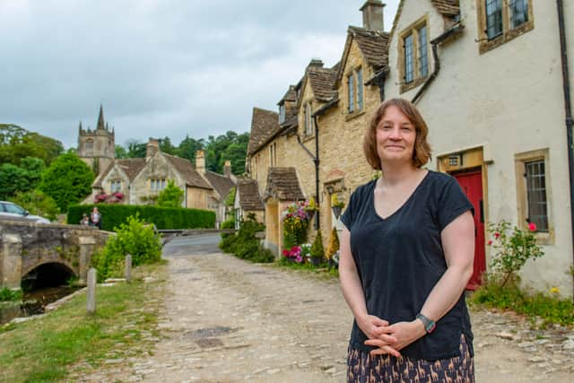 Georgina Kingshot outside her home in Castle Combe.