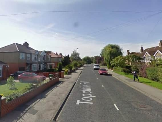 The police vehicles were damaged in Topcliffe Road, Thirsk.