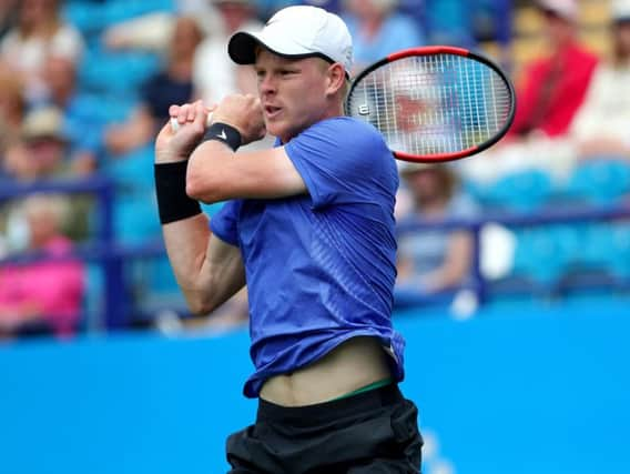 Kyle Edmund in action at Eastbourne in the lead up to Wimbledon