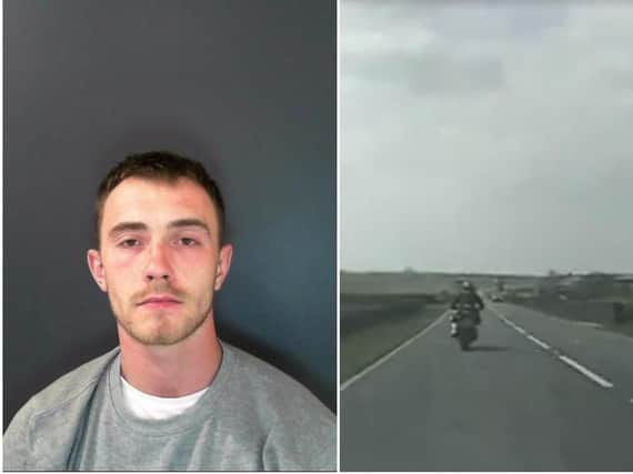 The dramatic footage shows the high speed police chase. Photo & video: North Yorkshire Police