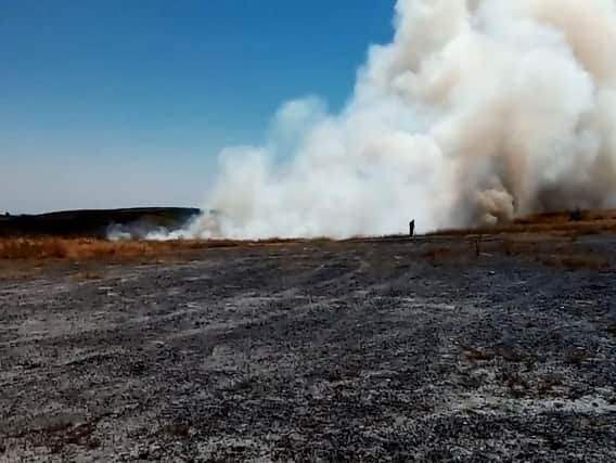 The blaze at Stainforth.