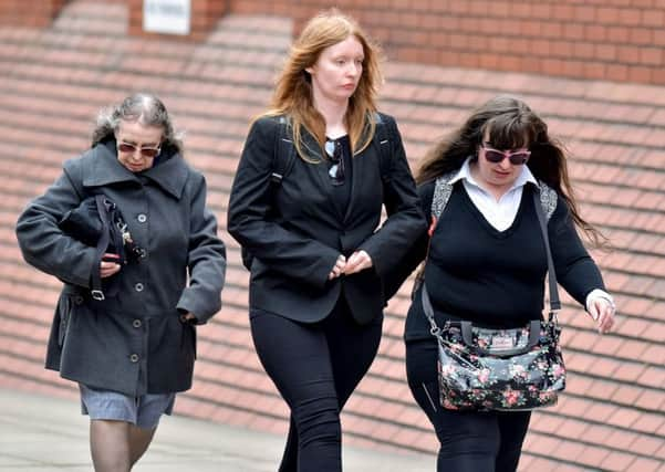 L -> R Denise Cranston, Abigail Burling and Dawn Cranston at Leeds Crown Court