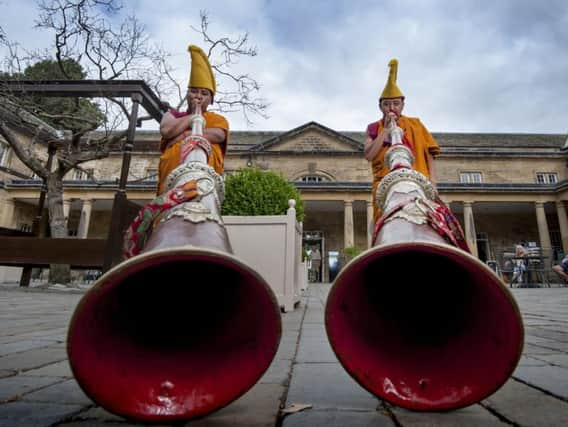 Tibeten Monks play the Longhorn at a series of events at Harewood House.