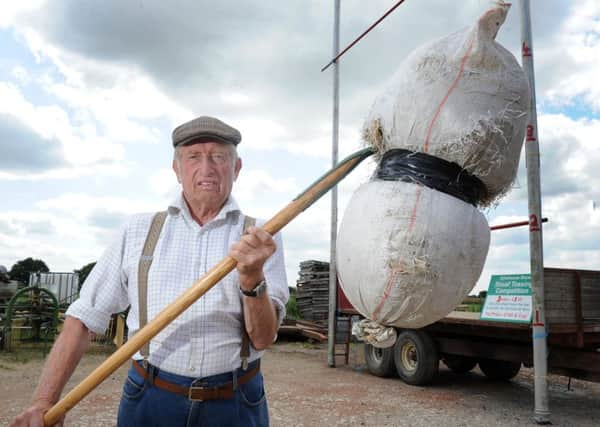 The sheaf tossing contest always brings the Sykehouse Show to a fitting close. Picture by Steve Riding.