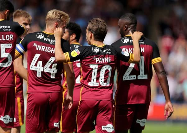 Hero: Bradford City's Jack Payne celebrates scoring his side's winning goal.