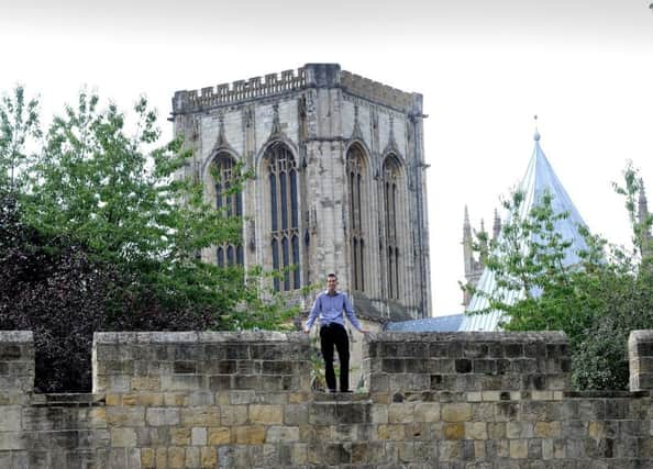 Martin Hetherington on the walls at York. Picture by Simon Hulme