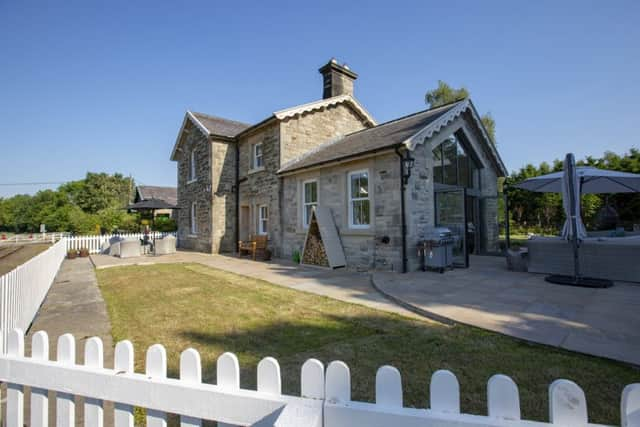 The old station house and waiting rooms have been transformed into a deluxe holiday let.