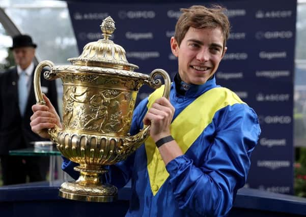 James Doyle celebrates his King George triumph on Poet's Word.