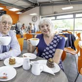 Wakefield councillors Les Shaw and Jacquie Speight at the cafe.