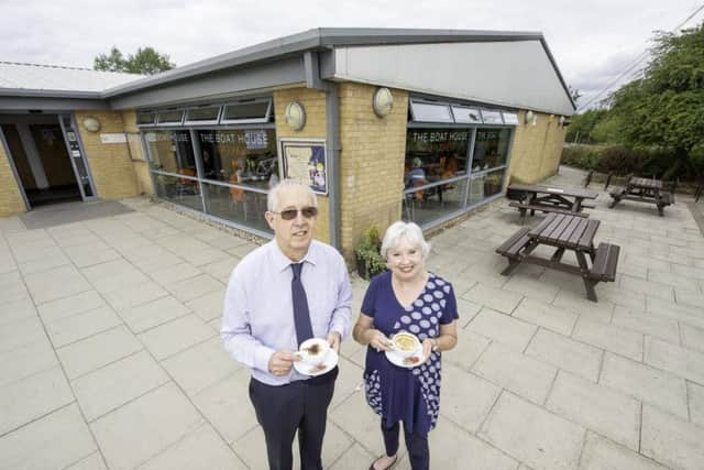 Wakefield councillors Les Shaw and Jacquie Speight at the cafe.