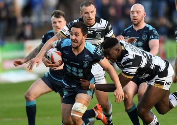 Tom Holmes in action for Featherstone Rovers.