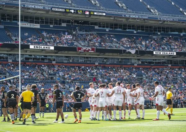 Denver international:  New Zealand v England at Mile High Stadium, Colorado.