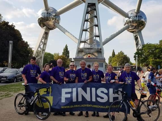 Samantha Harrison of Continued Care rode from London to Amsterdam and Brussels in aid of the Yorkshire Cancer Centre, with husband Gareth, daughter Amy and friends Louise Annat, Andy Roberts, and Jon and Sally  Hatchard and their son Alec.