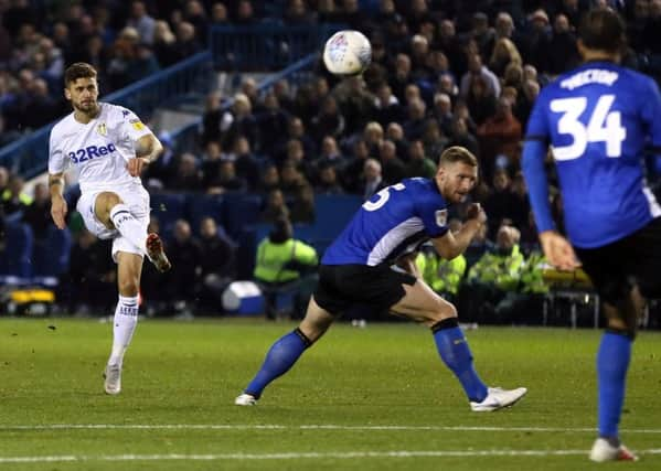 Klich into gear: Leeds Uniteds Mateusz Klich scores a superb goal to level after Sheffield Wednesday had gone ahead with an equally fine finish from Adam Reach (Picture: Richard Sellers/PA Wire).