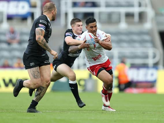 Hull KR's Junior Vaivai in action against Hull FC at Magic Weekend (Credit: John Clifton/SWpix.com)