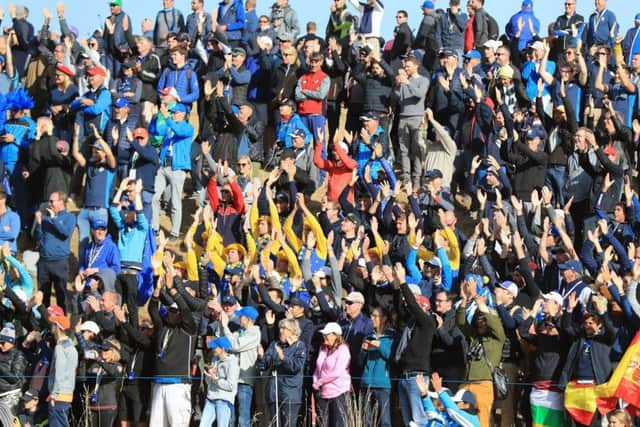 Spectators clapping at golf's Ryder Cup, but does this fall of an edict passed  by the Students' Union at the University of Manchester?