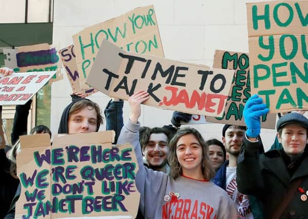 After protests about pensions, college students and lecturers are due to march on Westminster today over funding.