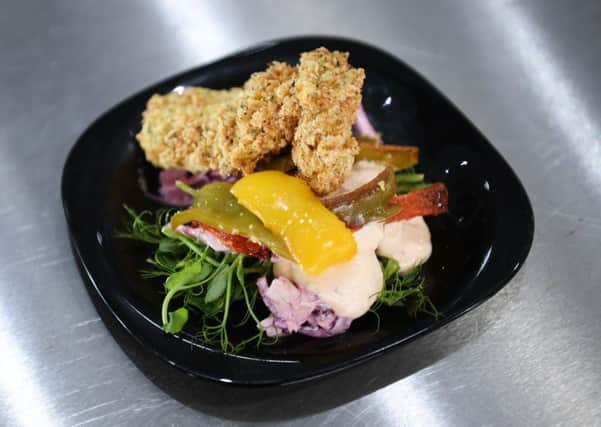 Fried monkfish and tamarind slaw.