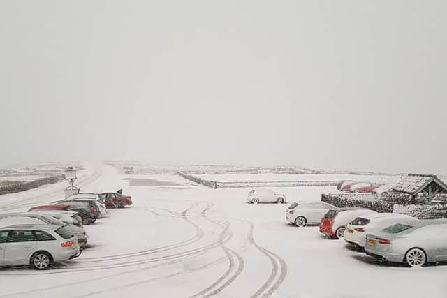 Snow has hit North Yorkshire - and more could be on the way. Photo: @NorthYorkswx on Twitter