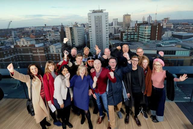 The bid team celebrate Channel 4 coming to Leeds...31st October 2018 ..Picture by Simon Hulme