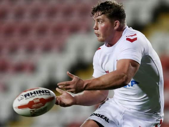 Castleford Tigers' Adam Milner on his England debut last month (SWPix)