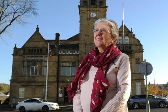 Baroness Kinnock outside the town hall in Cleckheaton, where she has been a councillor since 1987.