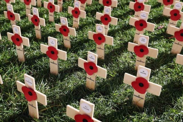 Poppies in the Field of Remembrance  following a service of dedication.