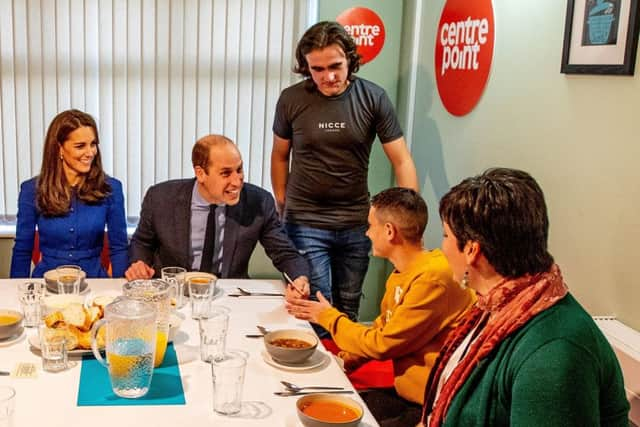 The Duke and Duchess of Cambridge at Centrepoint. Picture Credit Charlotte Graham for the Daily Telegraph Royal Rota