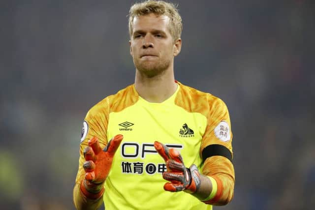 Huddersfield Town goalkeeper Jonas Lossl