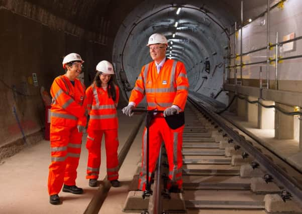 Transport Secretary Chris Grayling inspects Crossrail.