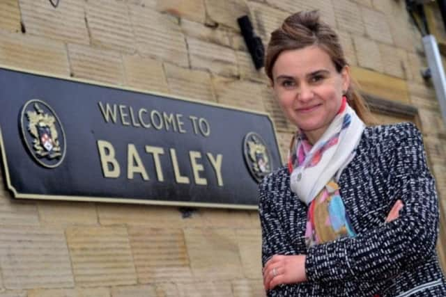 Jo Cox, at Batley Railway Station