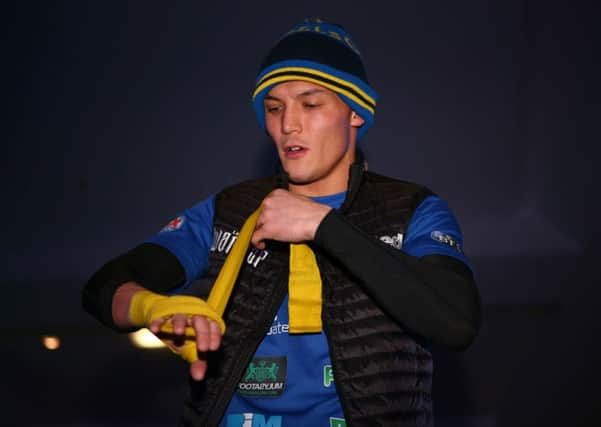 Josh Warrington during the public workout at the National Football Museum in Manchester. Picture: Dave Thompson/PA