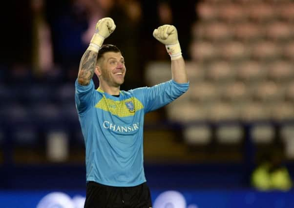 Owls' Keiren Westwood back in first team action.....Pic Steve Ellis