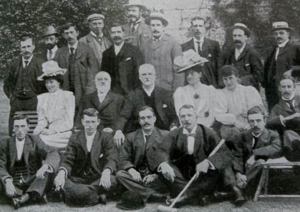 Cricketing royalty: Yorkshire players with Lord Hawke at Wighill Park, Hawkes family home, published in The Tatler in 1901. Hawke, standing, is fourth from the right and Carter, seated, is directly in front of him.