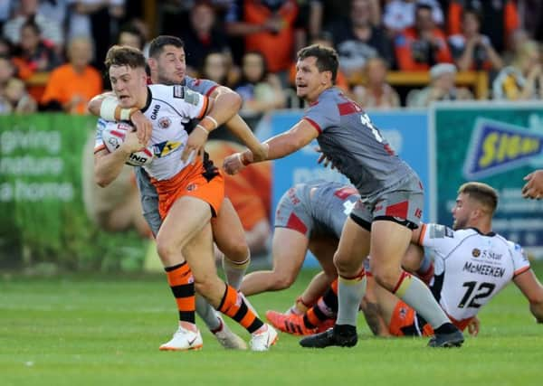 Castleford Tigers Jake Trueman (left).