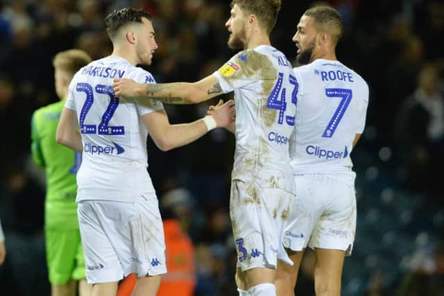 Leeds United fans applaud the fans, Jack Harrison and Mateusz Klich.
 (Picture: Bruce Rollinson)