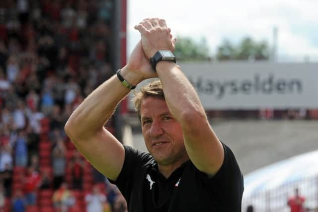 HAPPY: Barnsley head coach Daniel Stendel. Picture: Tony Johnson.