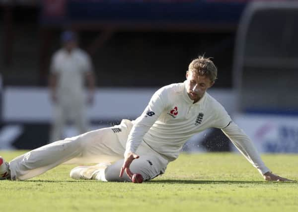 MISERABLE: England's captain Joe Root endured a desperately disappointing few days in Barbados. Picture: AP/Ricardo Mazalan