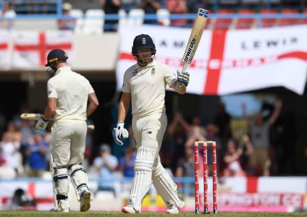 Jonny Bairstow celebrates his half century. Picture: Shaun Botterill/Getty Images