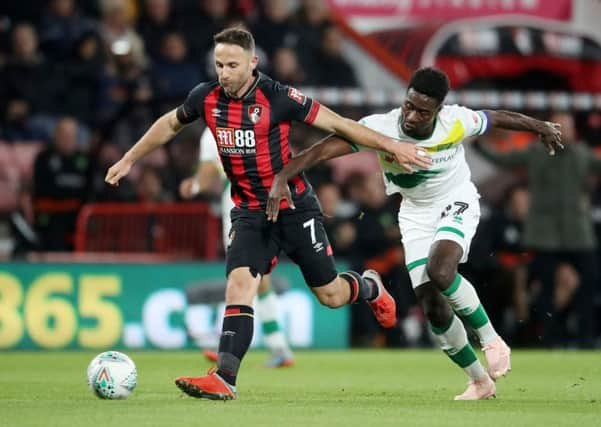 Bournemouth's Marc Pugh, left. Picture: Adam Davy/PA