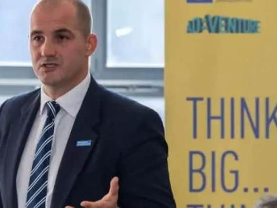 Jake Berry MP, Minister for the Northern Powerhouse, pictured speaking at an event in Halifax. Picture by James Hardisty.