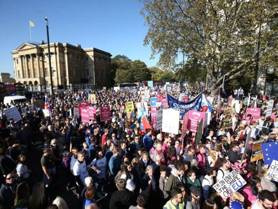 Crowds at a People's Vote campaign event in London