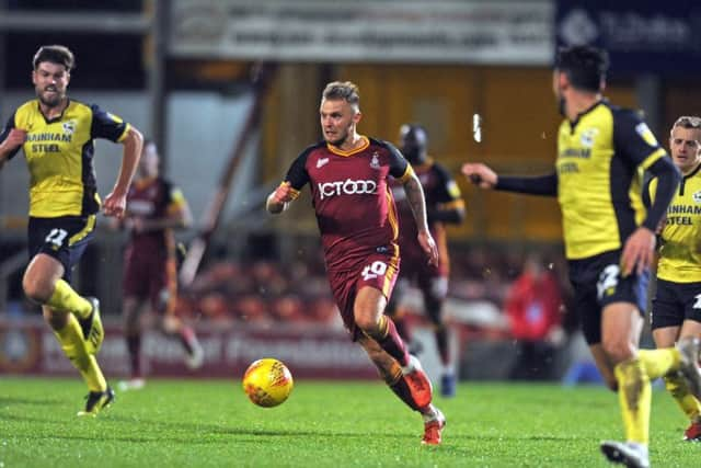 TARGET: Bradford City's David Ball. Picture:Tony Johnson.