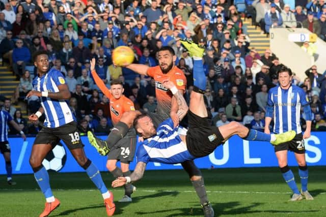 Steven Fletcher hits his goal and Owls third. Pic Steve Ellis