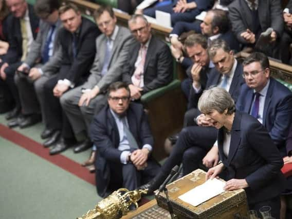 Theresa May addresses the Commons. Credit: HOC/Jessica Taylor