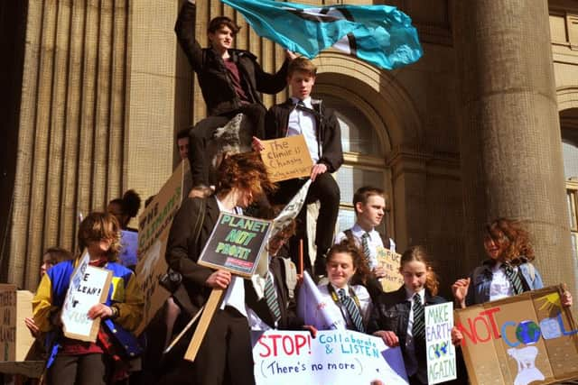 Hundreds of children and young people attended the march in Leeds. Picture: Gary Longbottom