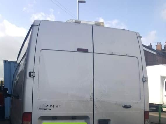 The van was stopped in Easy Road, Leeds.