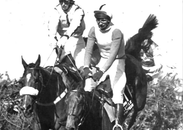 Jimmy Frost and Little Polveir (right) clear the last in the 1989 Grand National.