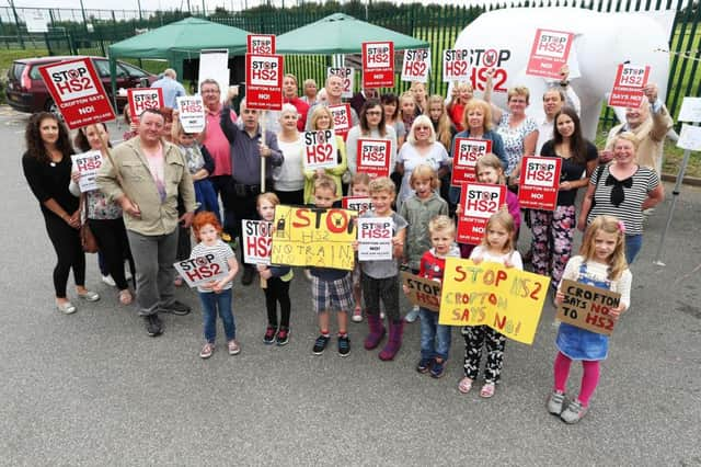 HS2 campaigners protesting about the proposed route.