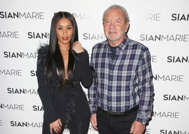 Lord Sugar and Sian Gabbidon at the Sian Marie launch.